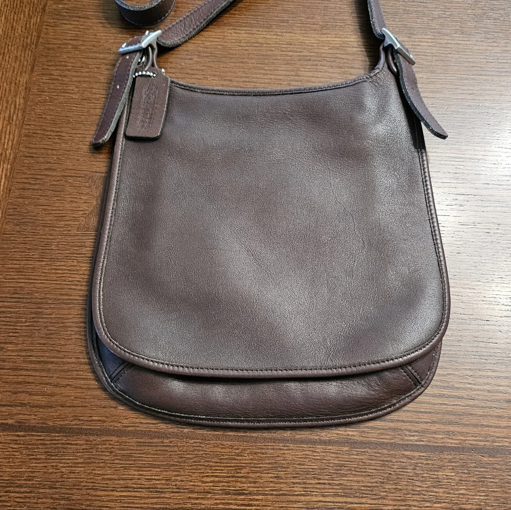 Coach Vintage Slim Hippie Flap Saddle Bag Brown 80D-9135 - Picture 7 of 14